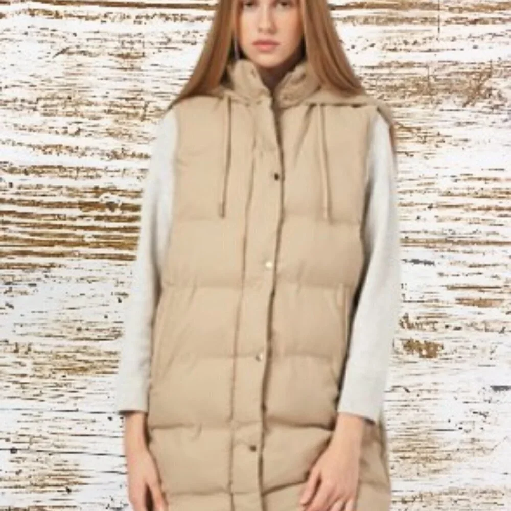 Zara Women's jacket VEST SIZE XS Beige 0304/694/170